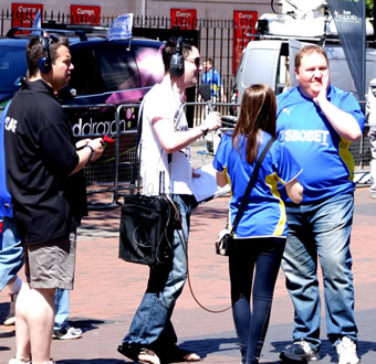 In a humourous move Red Dragon FM sent their Drivetime Jack to do the Bluebirds pre-match bit, Swansea born veteren Leigh Jones